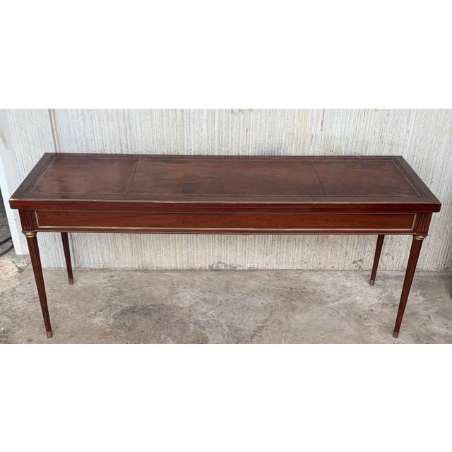 Louis XVI Style Mahogany Convertible Console For Sale - Image 4 of 11