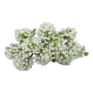 White Green Floral Napkin Ring - Set of 10 For Sale