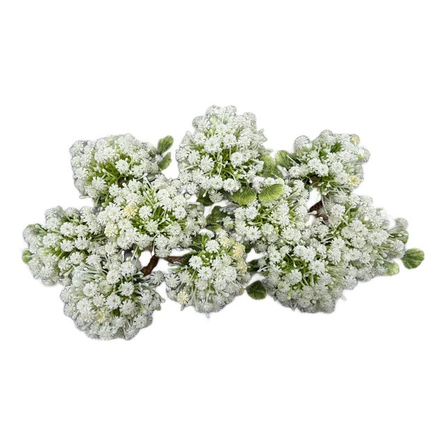 White Green Floral Napkin Ring - Set of 10 For Sale