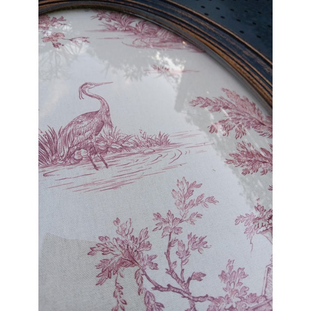 Large Format Domed Glass Medallion Frame with Jouy Decoration, 1930s For Sale - Image 4 of 10