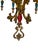 1910s Cast Brass Semi Flush Ceiling Light With Red and Blue Embellishments Circa 1915 For Sale - Image 9 of 16