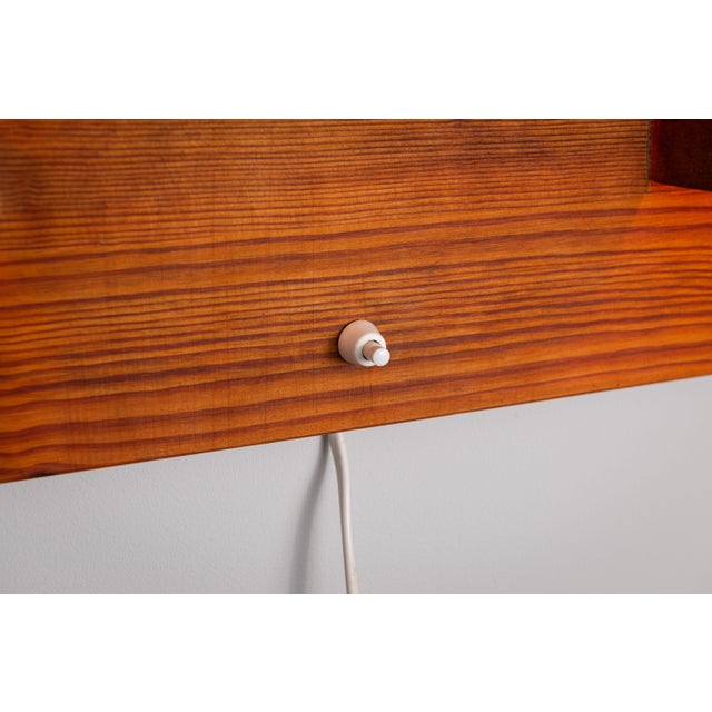 Rectangular Pine Wall Lamp with Bur Wood Veneer Shades, 1960s For Sale - Image 13 of 15