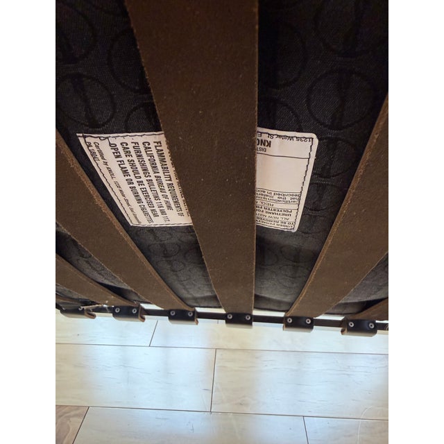 Knoll Barcelona Stool - Black Volo Leather For Sale In New York - Image 6 of 7