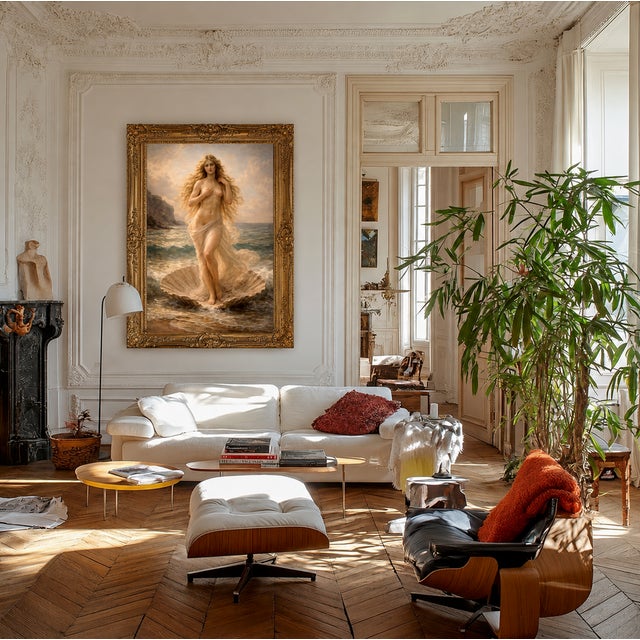 Atelier Aria Lumae Venus in a Quiet Sea Original Classical Realism Fine Art Gallery Board Print For Sale - Image 11 of 14