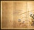 Stunning and elegant 4-panel Japanese Byobu (folding screen), depicting a Tit, Chrysanthemums and other flowers. Signed...
