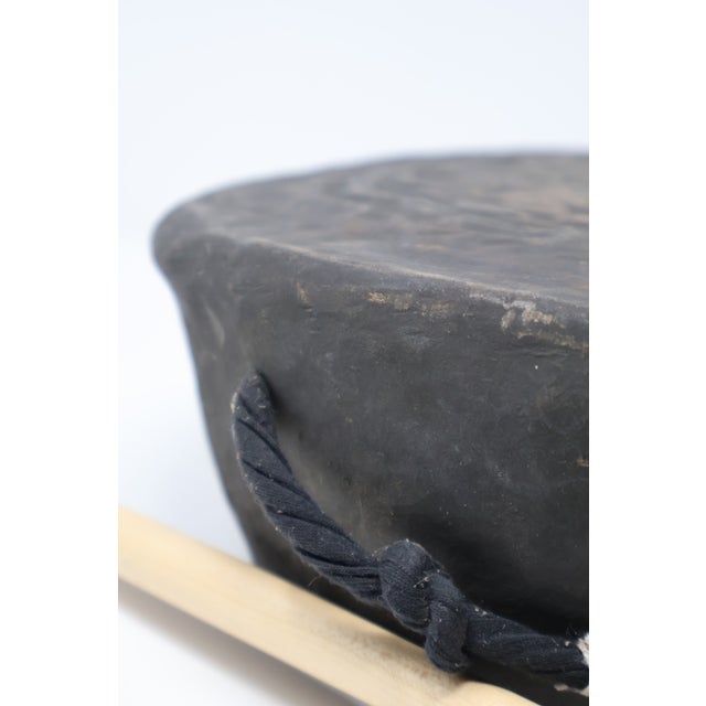 Antique 19th Century Balinese Gamelan Gong With Old Padangtegal Dealer Tag and Mallet — 10.5" For Sale - Image 17 of 18