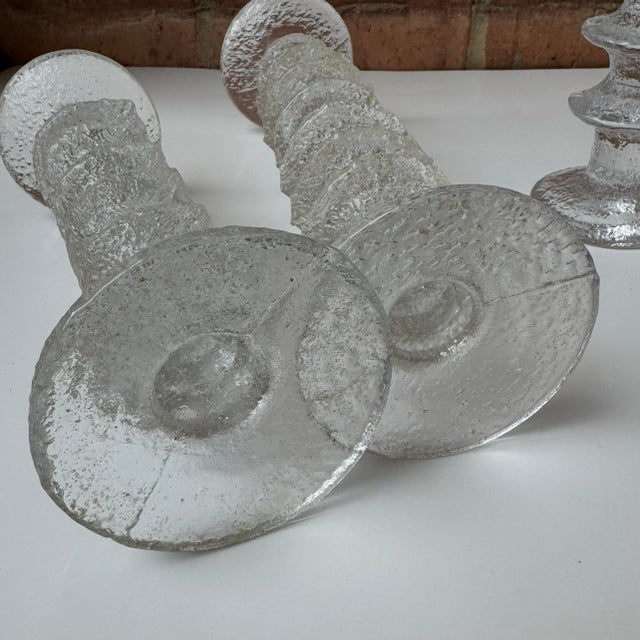 Glass Vintage Textured Festivo Glass Candle Holders by Timo Sarpaneva for Iittala, Set of 5 For Sale - Image 7 of 12