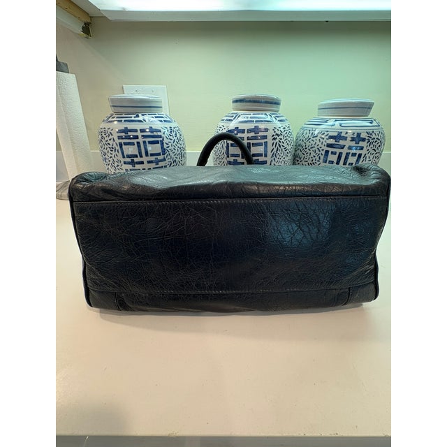 Blue Vintage City Balenciaga Moto Giant 12 Velo Bleu Obscur Navy Lambskin Leather Bag For Sale - Image 8 of 15