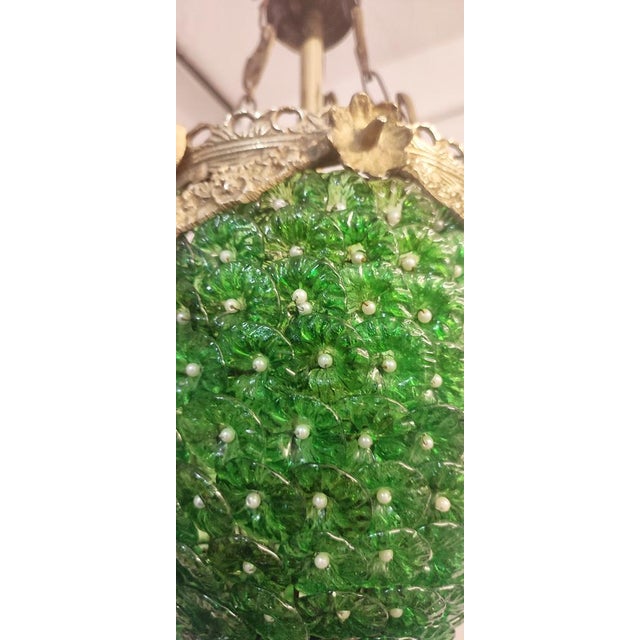 Ceiling Lamp with Murano Crystal Flowers, Italy, 1960s For Sale - Image 9 of 18