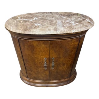 Mid 20th Century Thomasville Marble Oval Cabinet For Sale