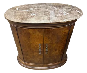 Mid 20th Century Thomasville Marble Oval Cabinet
