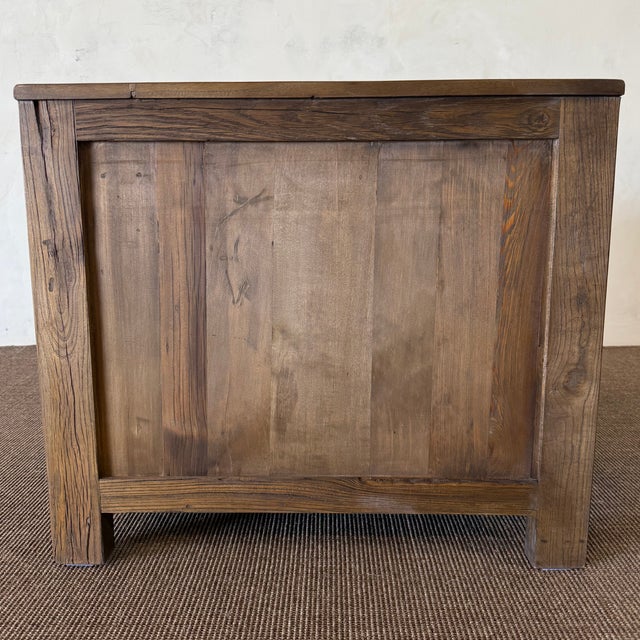 Wood Ollie II 2 Drawer Reclaimed Elm Nightstand - Chestnut For Sale - Image 7 of 7