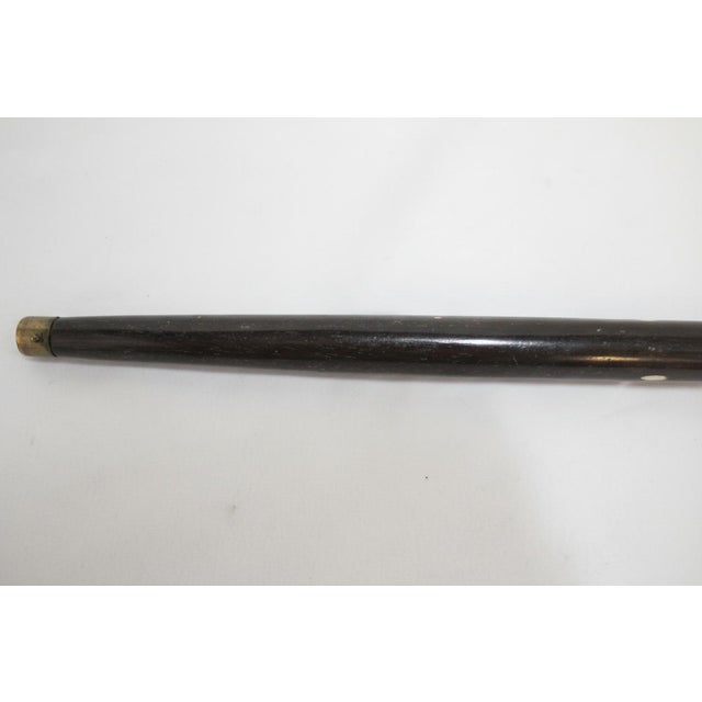 Crescent Moon & Star Inlaid Wood Mother of Pearl Cane Walking Stick For Sale - Image 12 of 12