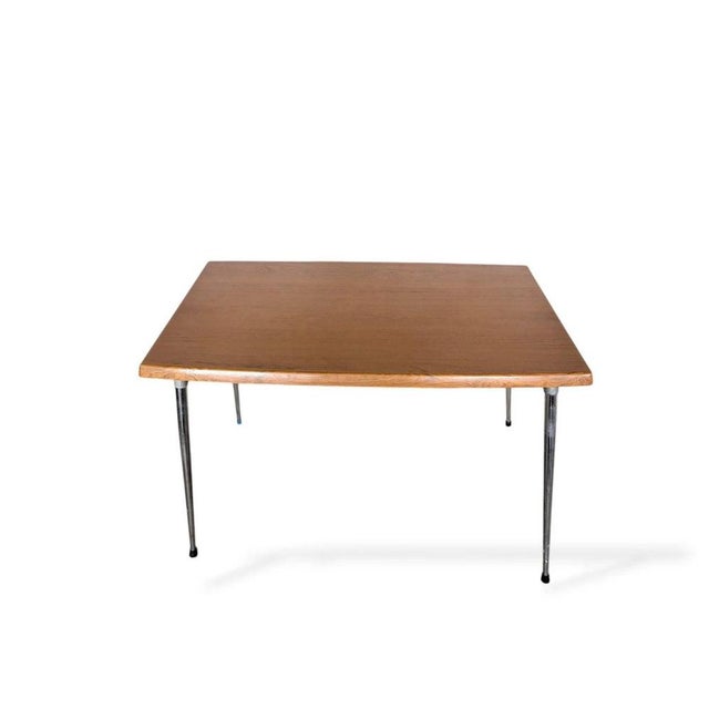 Mid-Century Modern Dining Table with Teak Veneer Top For Sale - Image 5 of 8