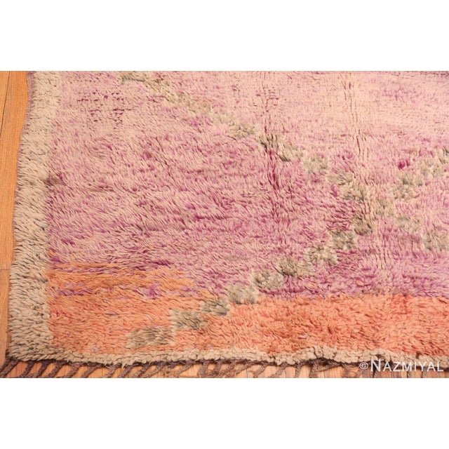Moroccan Nazmiyal Collection Vintage Moroccan Pastel Diamonds Shag Rug For Sale - Image 3 of 6