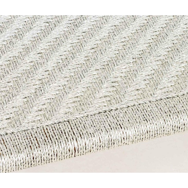 Contemporary Charpai Woven and Wood Bench For Sale - Image 4 of 6