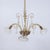 Italian production chandelier, dating back to the 1940s. Metal structure and wooden disc. All completed by ocher murano...
