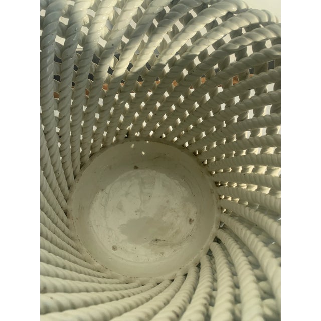 White Italian Flower Pot For Sale - Image 8 of 9