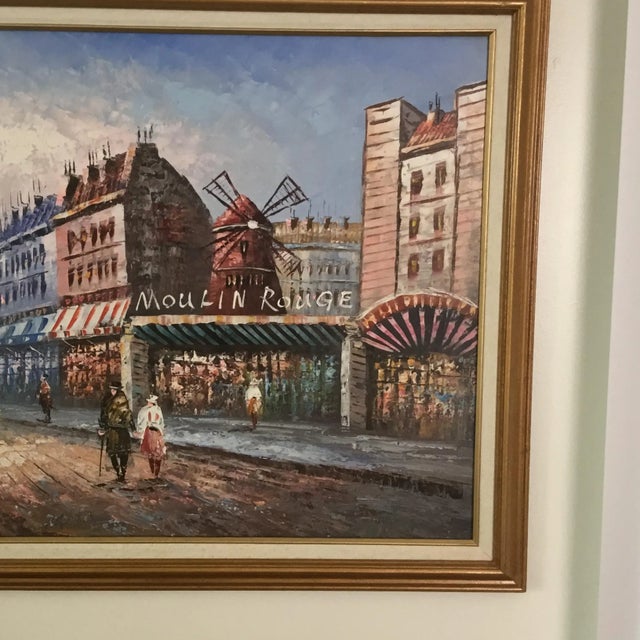 French impressionistic -oil- brush and palette on canvas. Very well done probably painted in the 70’s. It is well executed...