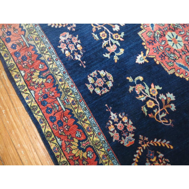 Exceptional Blue Antique Mohajeran Persian Sarouk Rug For Sale In New York - Image 6 of 6