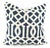 2010s Schumacher Imperial Trellis II Ivory and Navy Pillow Cover For Sale - Image 5 of 5