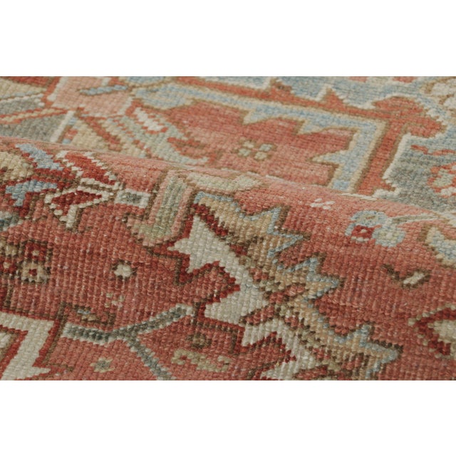 Antique Persian Heriz Rug in Red With Medallion and Dense Florals - Rug & Kilim For Sale In New York - Image 6 of 7