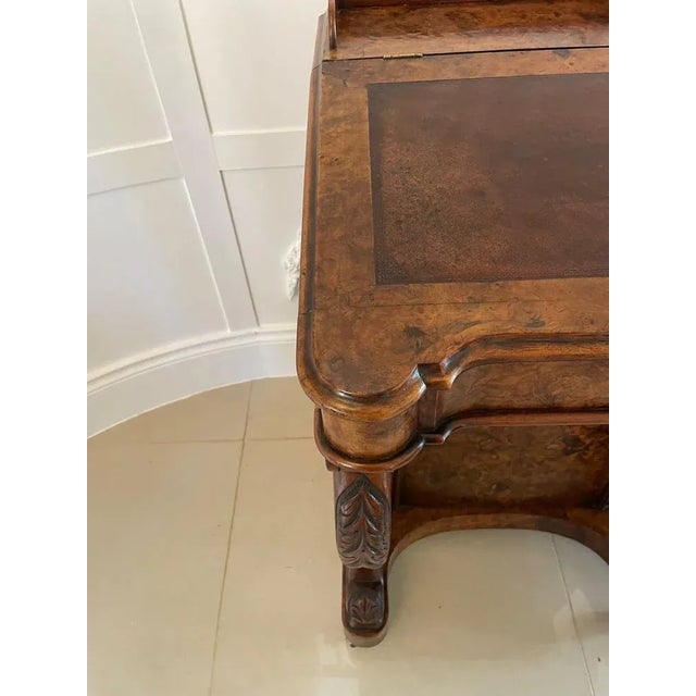 Antique Victorian Burr Walnut Freestanding Davenport For Sale - Image 16 of 18