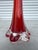 Mid Century Tall Red Glass Bud Vase With Clear Elepant Foot For Sale In West Palm - Image 6 of 8