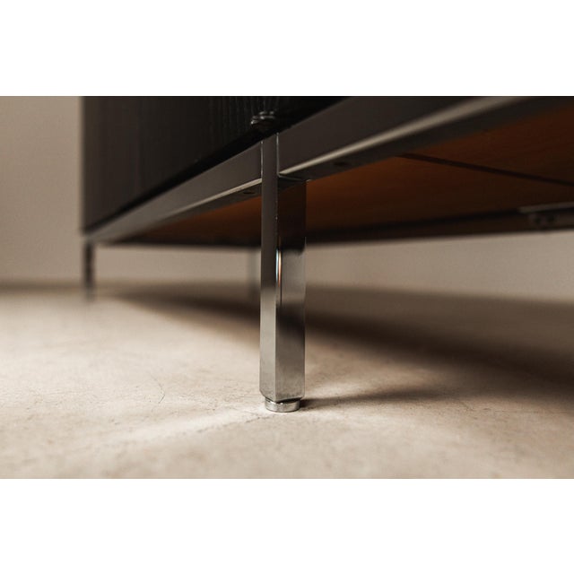 Sideboard in Black Oak and Chrome by Florence Knoll Bassett for Knoll International, 1960s For Sale - Image 12 of 18