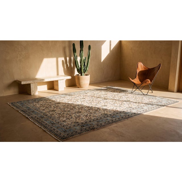 Unique Antique Persian Khorassan Moud Rug Finely Woven in Birjand Area - Signed by Jamshid For Sale - Image 16 of 17