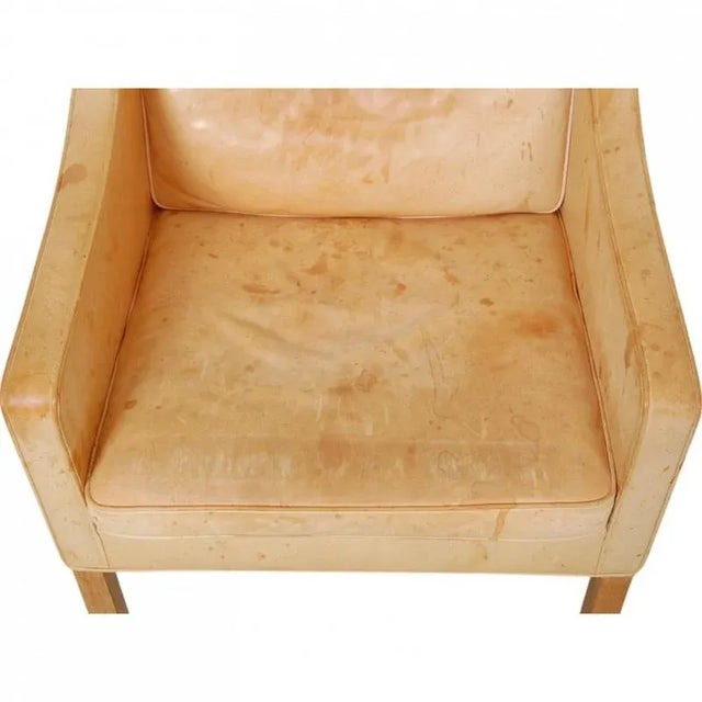 2204 Wing Chair in Natural Leather by Børge Mogensen, 2000s For Sale - Image 14 of 18