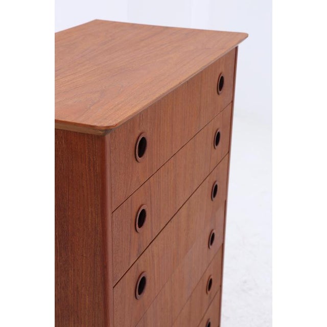 Brown Mid-Century Danish Teak Chest of Drawers, 1960s-1970s For Sale - Image 8 of 11