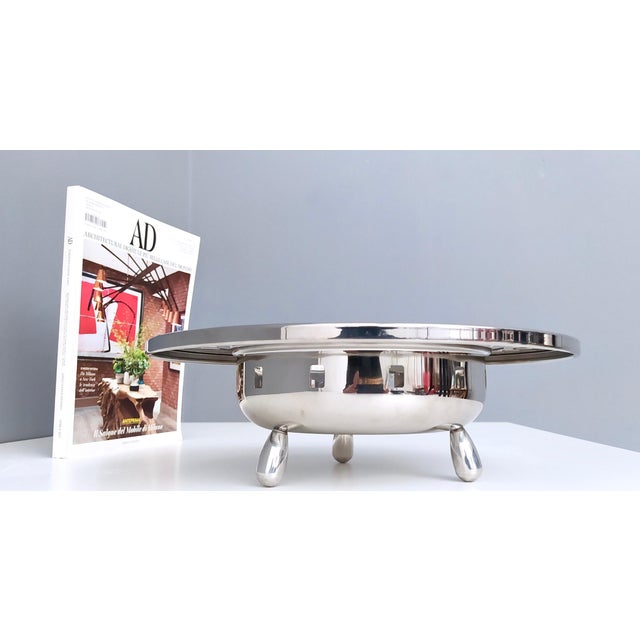 Postmodern Stainless Steel Cutout Skyscraper Footed Bowl from Alessi, Italy, 1990s For Sale - Image 3 of 9