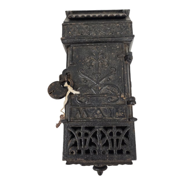 Antique 1800's Cast Iron Mail Box With 2 Keys All OriginalI For Sale