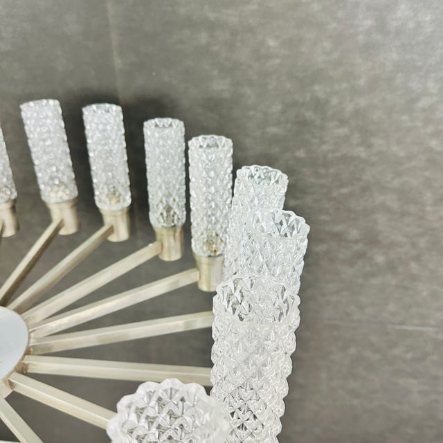 Mid-Century Modern 1960s Space Age Chandelier Manner of Hillebrand For Sale - Image 3 of 5