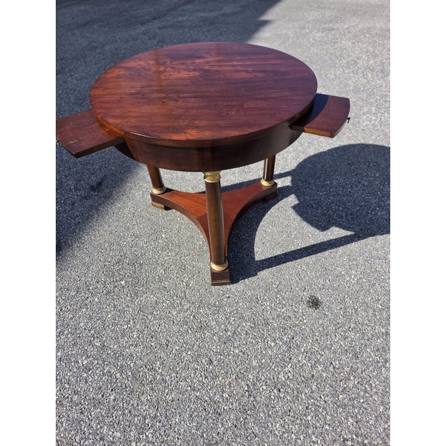 Early 21st Century 21st Century French Empire Plum Mahogany Round Table. For Sale - Image 5 of 16