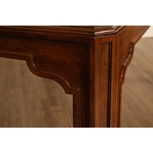 Drexel Heritage Sketchbook Collection Burl Wood Parsons Extendable Dining Table For Sale - Image 13 of 18