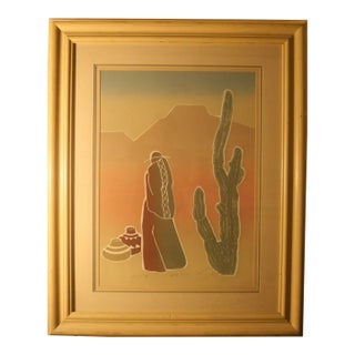 Vintage 1989 Windsor Art Products Contemporary Style "Cacti Ii" Framed Signed Limited Edition Print (#168/350) For Sale