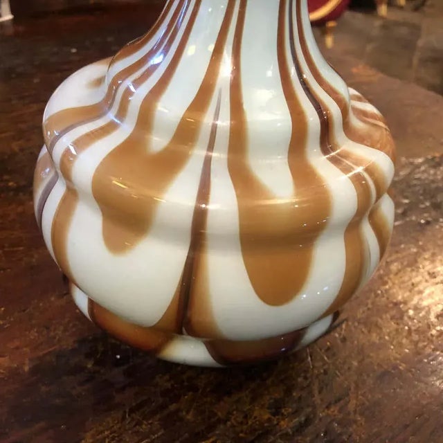 Brown 1970s Italian Vintage Carlo Moretti Opaline Vase For Sale - Image 8 of 11