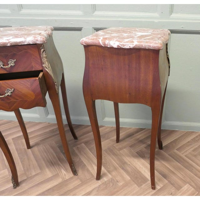 Stone French Bombe Style Bedside Tables, 1960, Set of 2 For Sale - Image 7 of 8