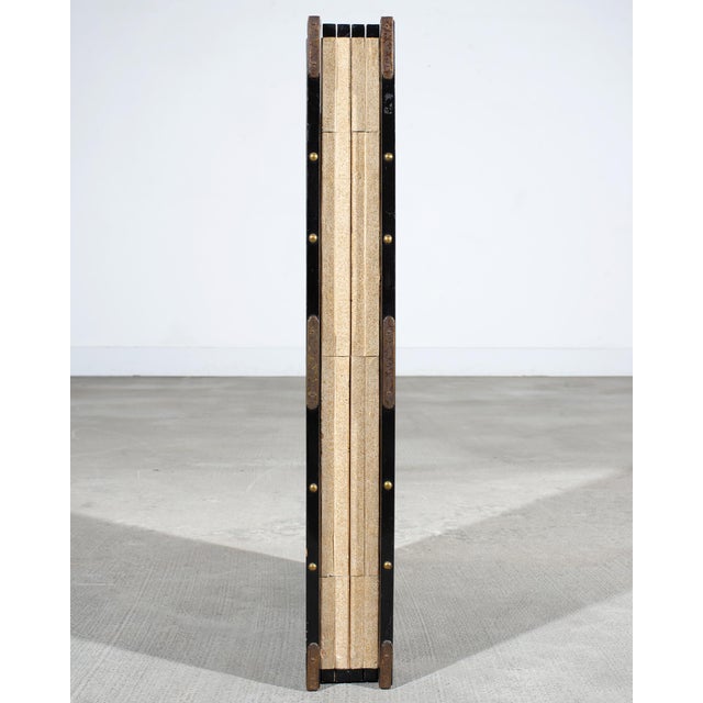 Japanese Harimaze Six Panel Screen Applied Edo Tanzaku Poems For Sale - Image 10 of 18