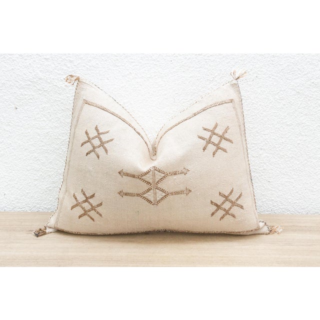 Tribal Camel Trail Lumbar Silk Rug Lumbar Pillow For Sale - Image 3 of 8