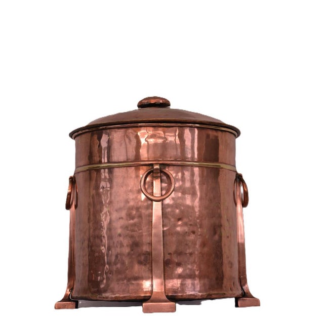 English Arts and Crafts Copper Coal Bin, 1900s For Sale - Image 6 of 11