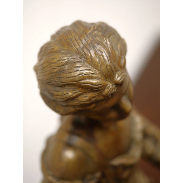 Ernest Rancoulet, Statue of a Young girl, Late 19th Century, Bronze For Sale - Image 10 of 13