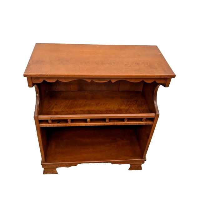 Wood Vintage Bookcase Display Traditional Farmhouse Style Solid Maple Two Shelves For Sale - Image 7 of 11