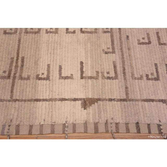 Textile Nazmiyal Collection Neutral Earthy Brown Cream Tribal Geometric Modern Area Rug For Sale - Image 7 of 7