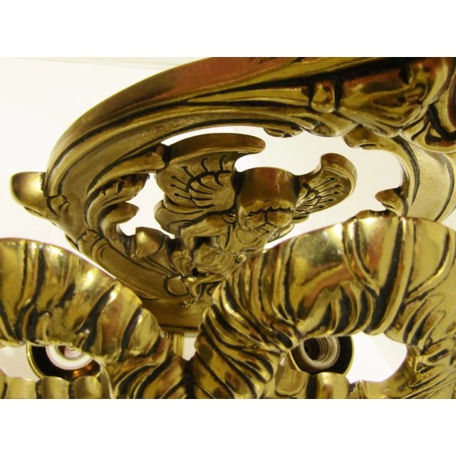 Matched Pair Brass and Crystal Peacock Electric Sconces Circa 1970s For Sale - Image 15 of 18