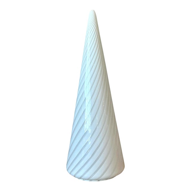 Vintage Italian Vetri Glass Swirl Cone Lamp For Sale