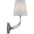 Metal Thomas O'Brien for Visual Comfort Signature Vendome 16" Cordless Double Sconce in Polished Nickel with Linen Shades For Sale - Image 7 of 11