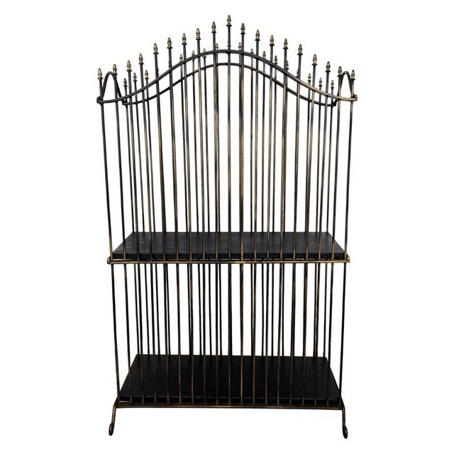Mid-Century Modern Italian Brass and Metal Magazine Rack, 1960s For Sale - Image 9 of 9